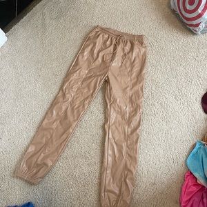Faux leather pants